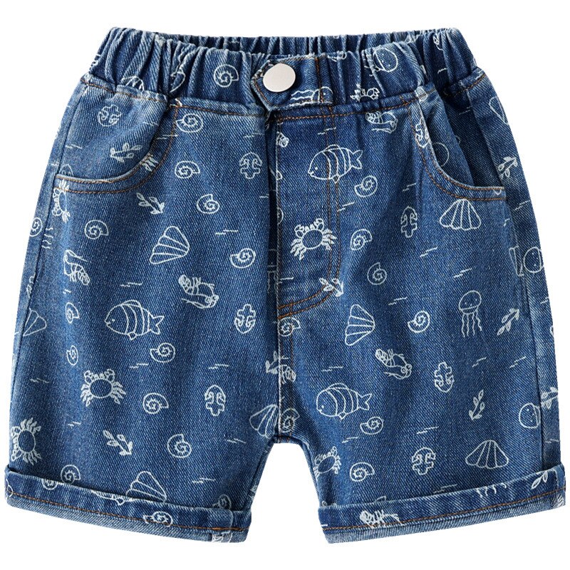 Simpatico cartone animato ragazzi pantaloncini estate bambino lunghezza al ginocchio pantaloni in Denim Jeans per bambini pantaloni bambini vestiti per bambini