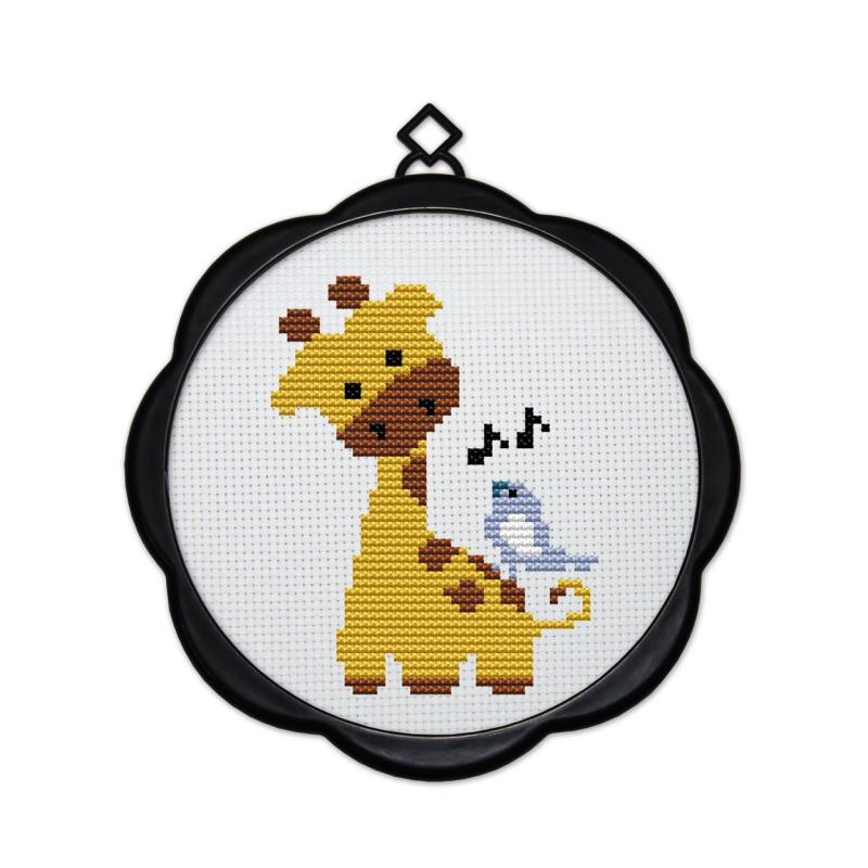 Liten enkel broderi djur rådjur uggla giraff liten fisk korsstygn kit nybörjare nybörjare barn & #39 ;s broderi lastram