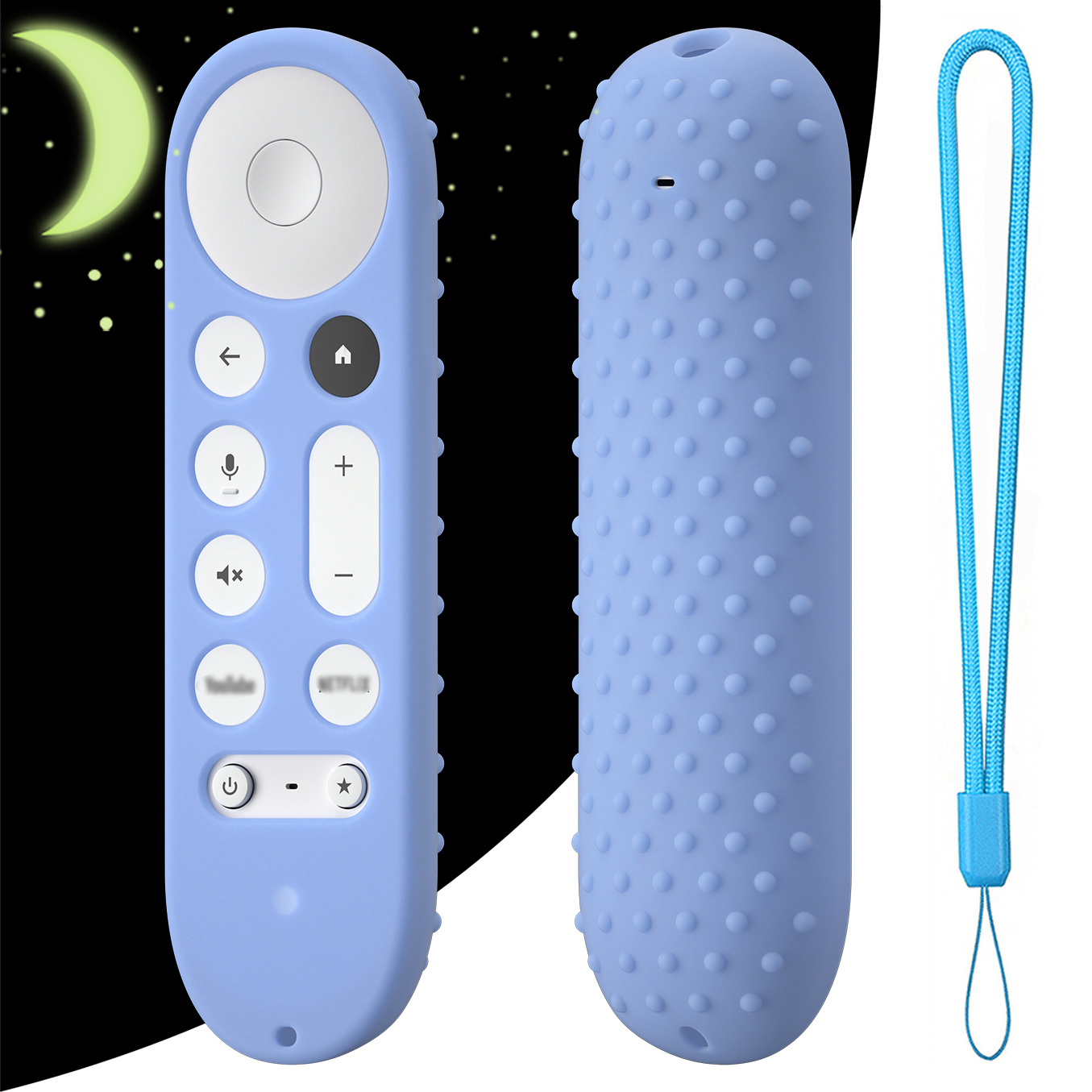 Silikonowe etui ochronne ze smyczą do Google TV Streamer 4K 2024 Voice Remote Control Anti-Slipping Protection Cover Shell: Ciemnoszary