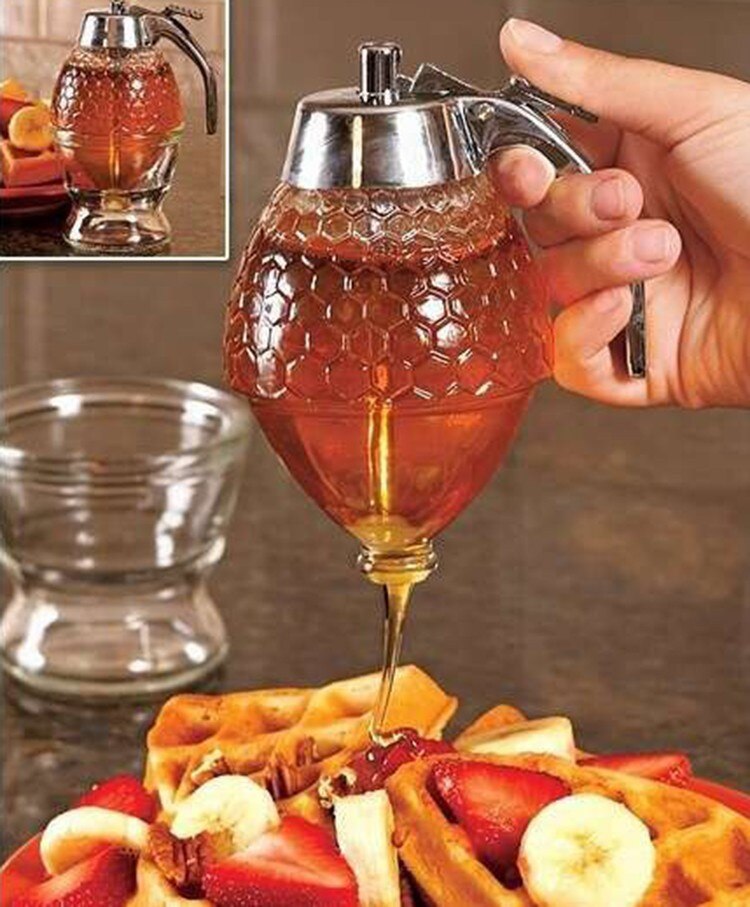 Dispensador de miel de acrílico transparente, 200ml, para mermelada, panal, magdalenas, el mejor dispensador, accesorios de cocina