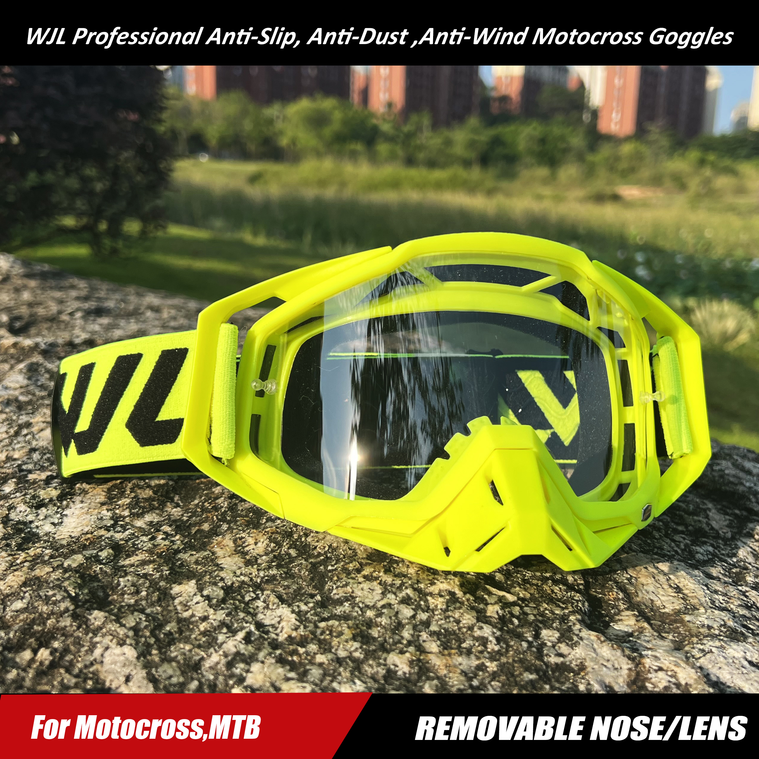WJL Motocross-Brille, Motorrad-Sonnenbrille, Herren, MTB, ATV, Maske, winddichter Schutz, Skifahren, Radfahren, Rennen, Offroad-Brille