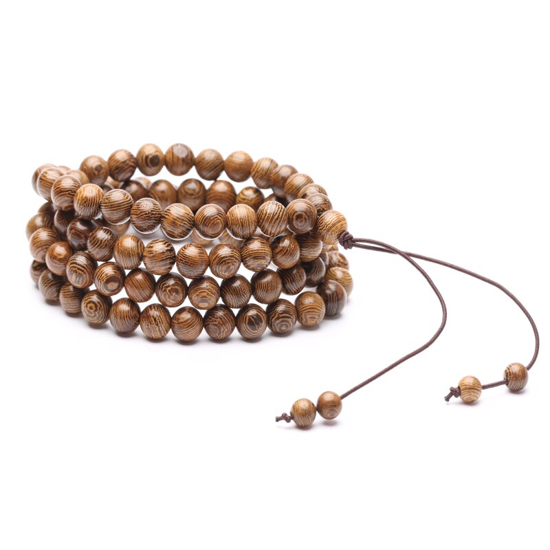 Pulsera de madera Natural, 99 Rosario islámico musulmán hecho a mano, Rosario de amistad, collar para hombres y mujeres