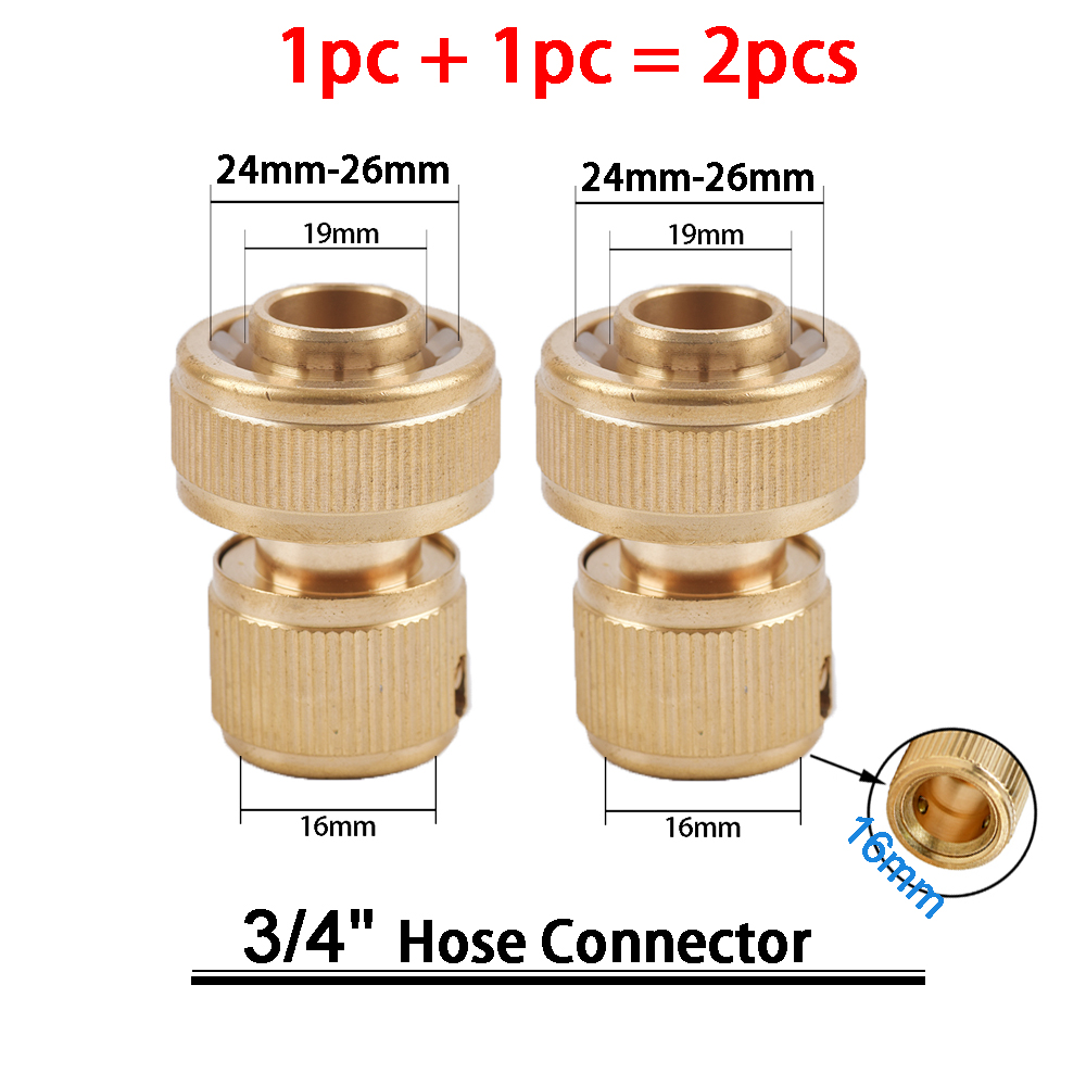 1Sets Garden Hose Quick Connect Water Hose Fitting, 3/4 Inch 1/2 Inch Brass BSP Female And Male Connector: Chocolate