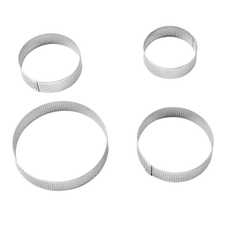 6-10 Cm Ronde Geperforeerde Ademende Mousse Cake Ring non-stick Rvs Cake Ring Cake Tool, ademend Taart Ring