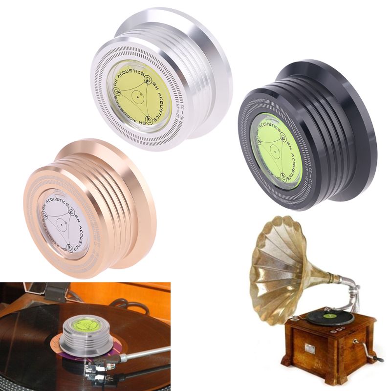 Universal 50Hz LP Vinyl Record Disc Turntable Stabilizer Aluminum Weight Clamp With Test Speed Bubble