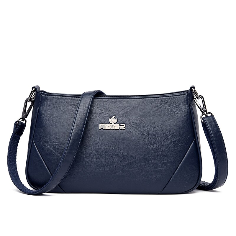 Oude Tang Beroemde Effen Kleur Pu Lederen Tassen Voor Vrouwen Mode Schouder Messenger Kleine Vierkante Tas Sac een Belangrijkste: Dark Blue