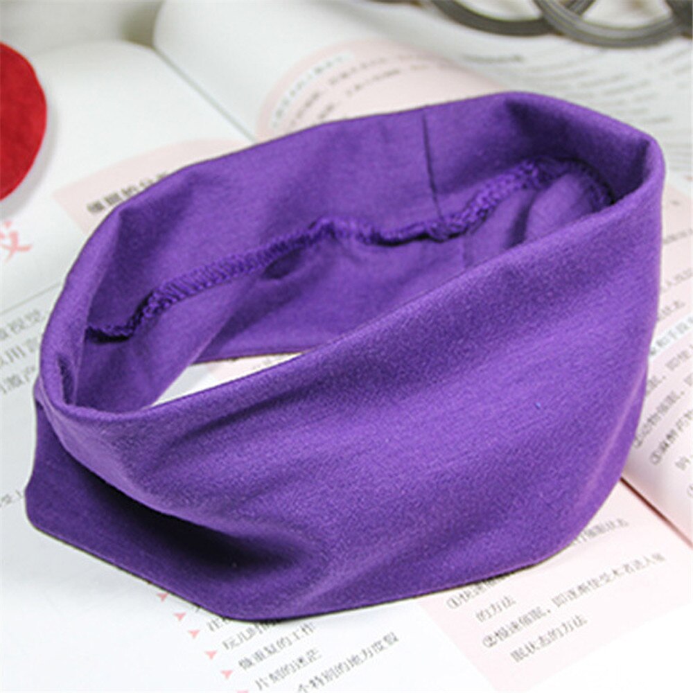 1 pc Sweat Absorb Soft Wide Cotton Elastic Headband Running Yoga Stretch Hairbands Women Girls Colorful Sports Headband