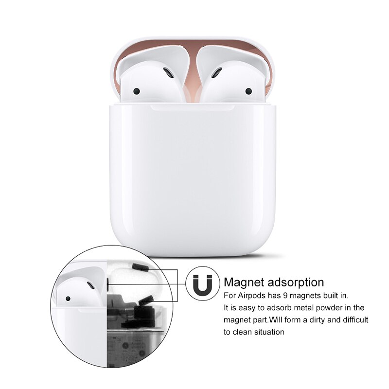 Dust-proof Dust Guard Sticker for Airpods 1 2 Metal Skin Protective Sticker for AirPods 1 Earphone Charging Box Case Cover Shell