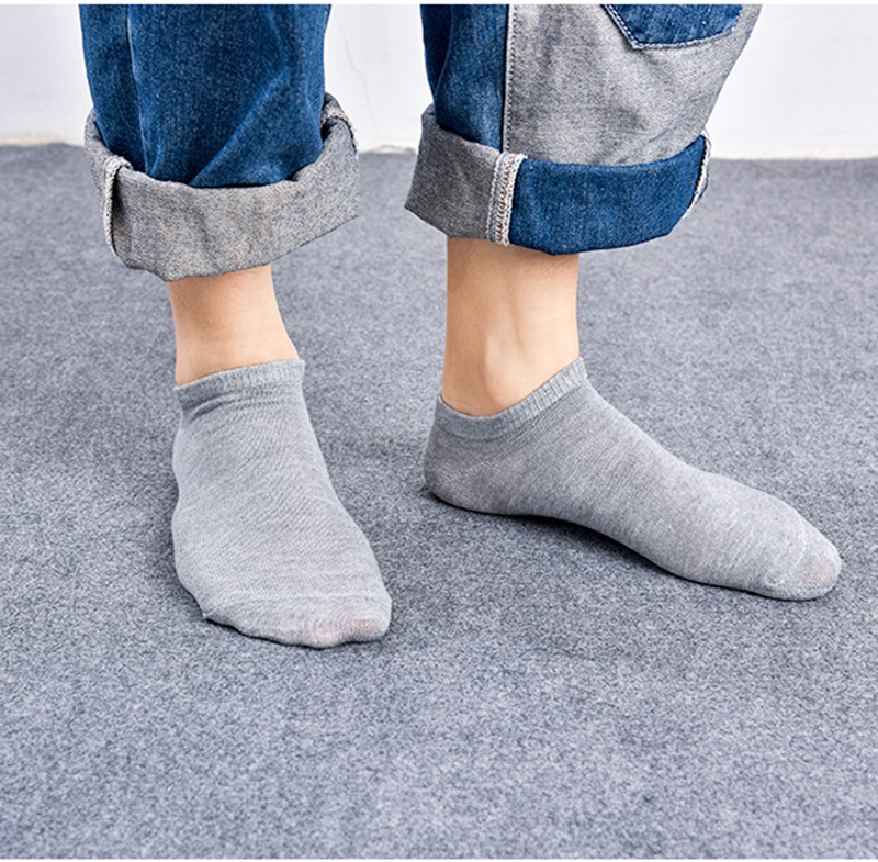 10 pairs/Lot Men Ankle Socks Breathable Comfortable Cotton White Grey Black Solid Boat Sock for Male Price
