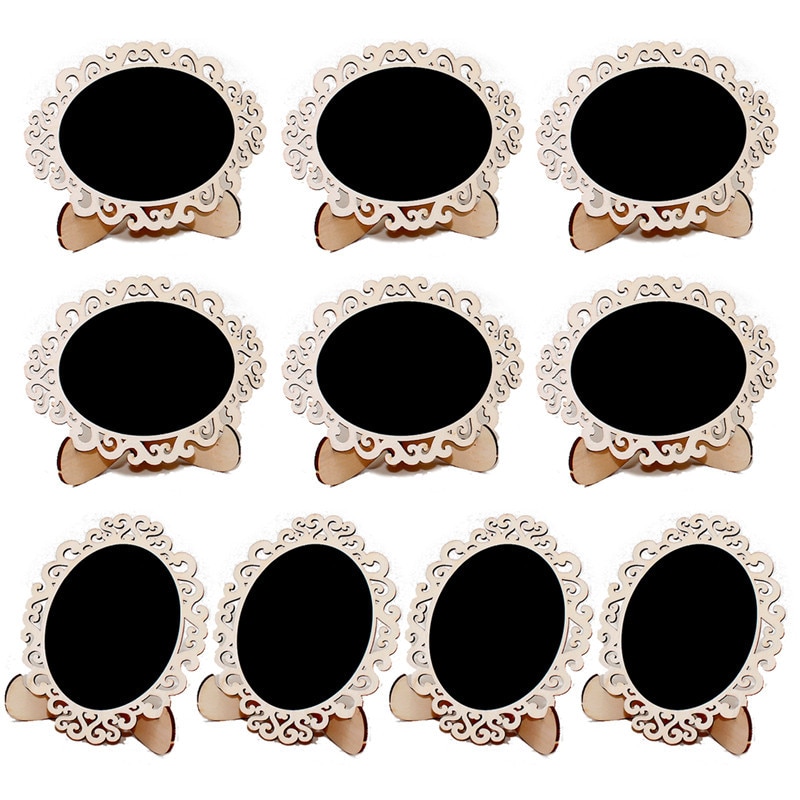 10pcs/Lot Lace shape Wooden mini blackboard Message boardFor Wedding Party Decorations chalkboards