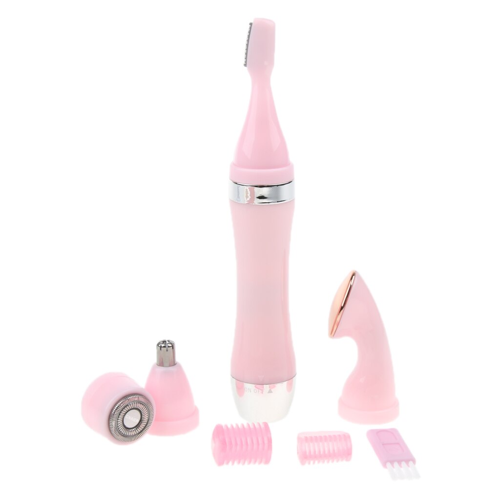 4 In 1 Vrouwen Elektrische Wenkbrauw Facial Nose Hair Remover Trimmer Groomer Set