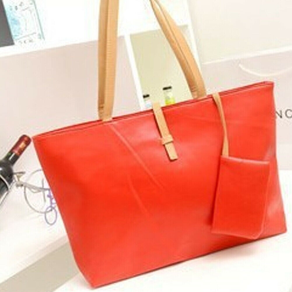 Frauen Handtasche Faux Leder Bote Einkaufen Tasche Handtasche Dame Schulter Tasche Totes Geldbeutel: orange