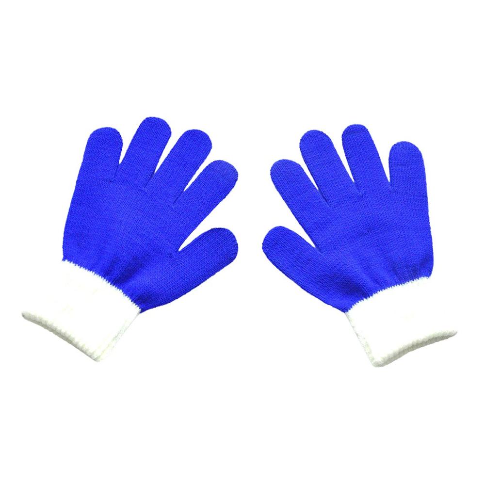 Børn børn magiske vinterhandsker colorblock fuldfinger varme strikede handsker solid bomuldsblandinger bløde handsker & xs: Blå