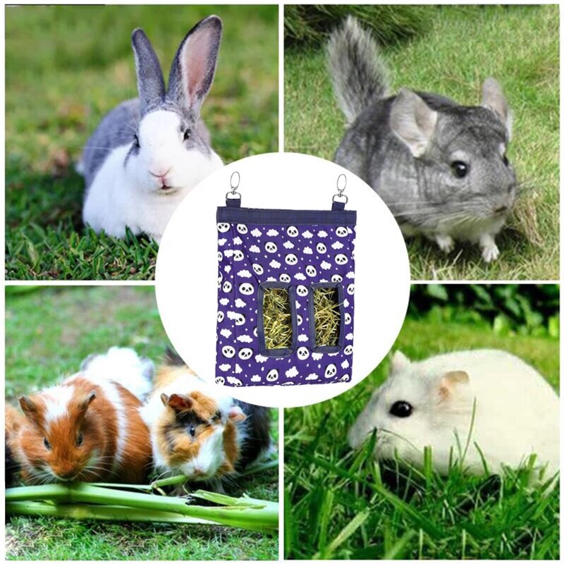 Cavia Hooi Feeder Opknoping Konijn Hooi Feeder Water-Proof Tas Voor Kleine Huisdieren Bunny Hamster Verminderen Hooi Afval 3 Kleuren