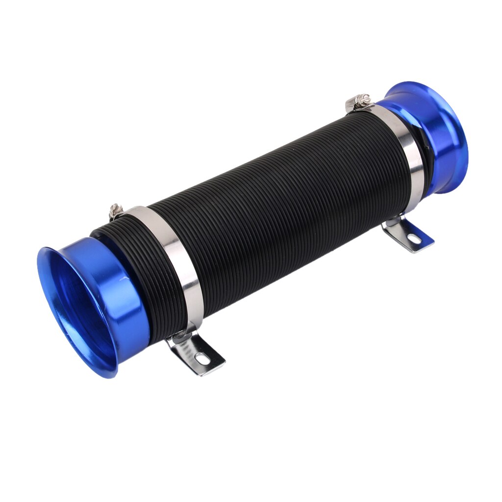 3" Car Metal Flexible Cold Air Intake Feed Induction Ducting PVC Pipe Hose Blue