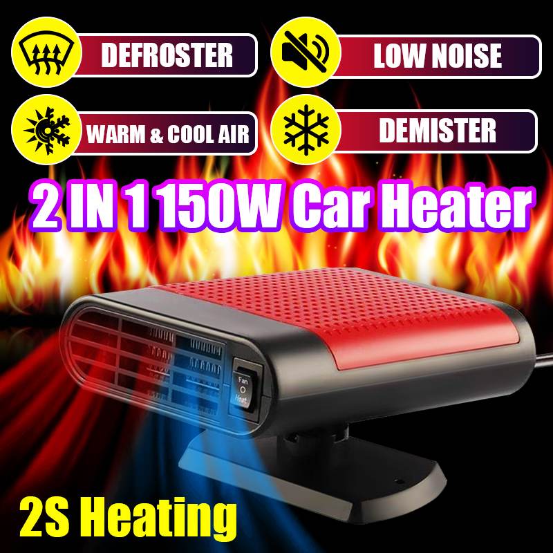 150W 2 In 1 Winter Automobiles Draaibare Antislip Verwarming Fans Auto Heater Fan Auto Elektra Voorruit Mist remover Defogger