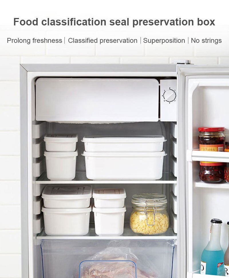 Household Sealed Food Sorting Storage Box Fresh-keeping Box Kitchen Moisture-proof Stackable Bento Box Refrigerator Organizer