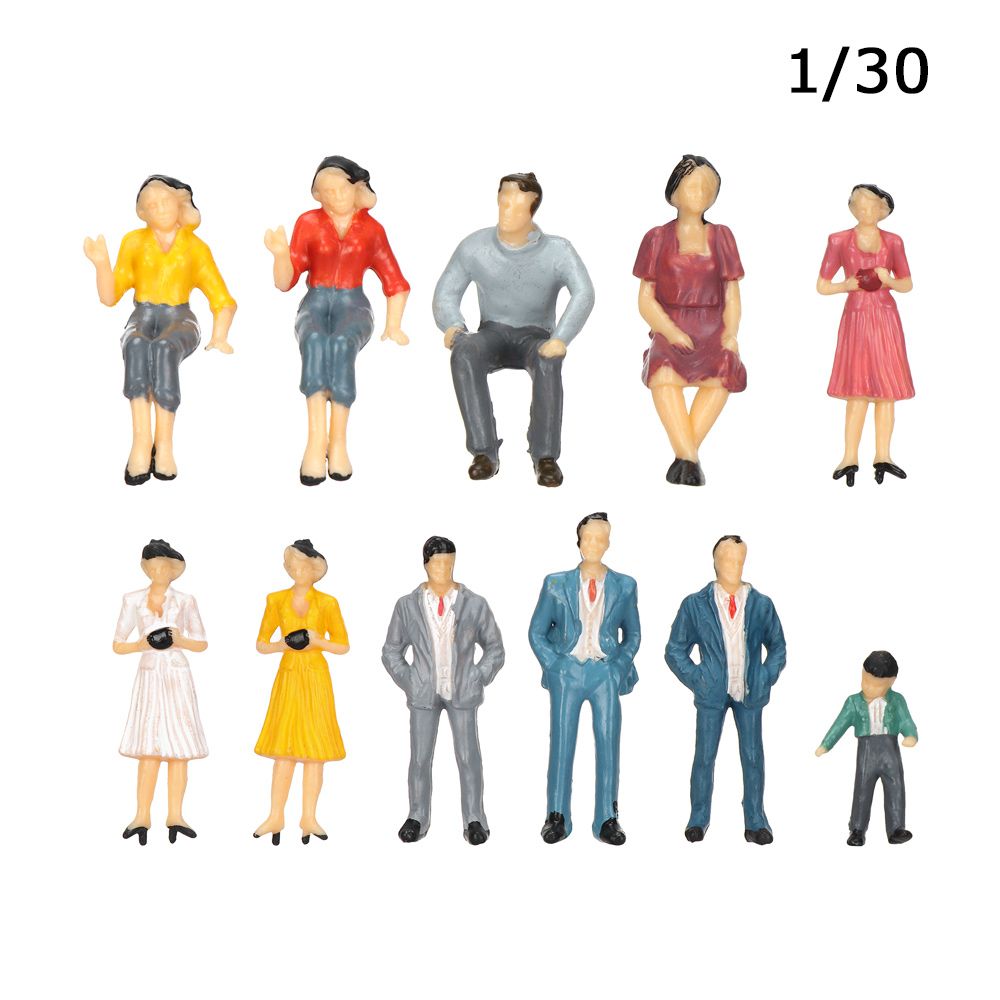 10Pcs 1:25/1:30 Scale Model Building Passengers DIY Character Plastic Miniature People Figures Standing People Assorted Poses: 1-30