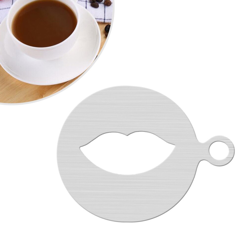 1 PC Coffee Stencils Art Stainless Steel Reusable Barista Stencils for Latte Mousse Cappuccino Cookie