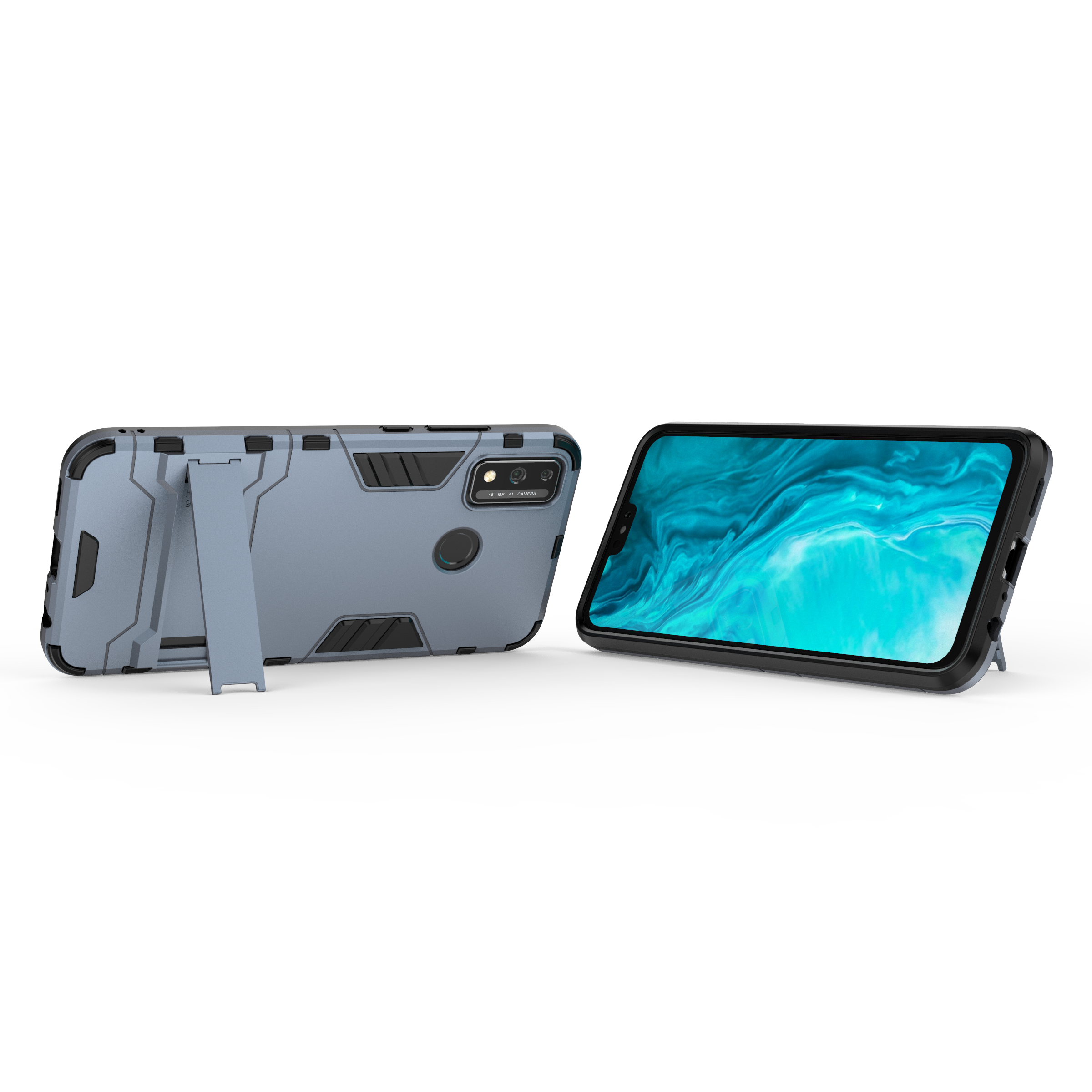 Hybrid armor -kotelo honor 9 9x 9i 9a lite 8s 8c max 7x 6x prolle ja telineellä, suojakuori honor play 4t note 10 x10 max 5g:lle