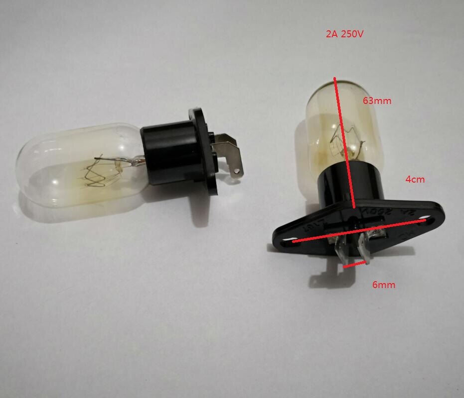 Globe pærer erstatning for midea haier mikroovn belysning med fatning og l stifter 220v 20w dele til mikrobølgeovn