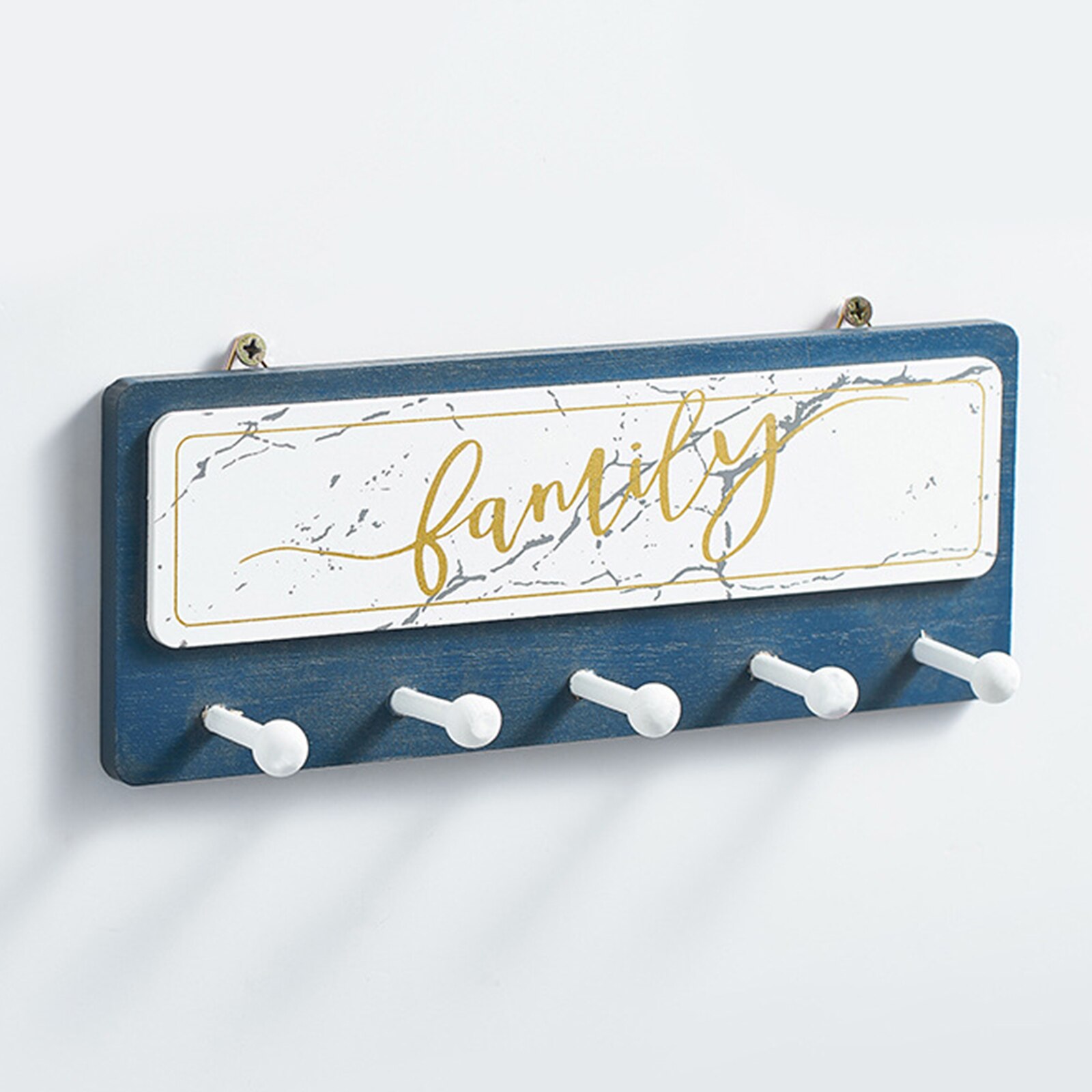 Hanging Sign Hooks Wall Mounted Rack Kitchen Decor Hanging Keys Hat and Coat: 5 Hooks A