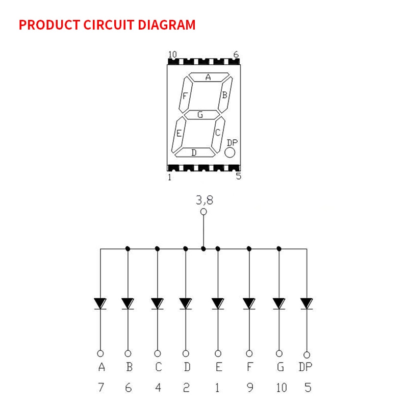 5pcs SMD 0.56Inch Digital LED Display 7 Segment 1 bit 0.56Inch anode / cathode LED luminous digital tube red green