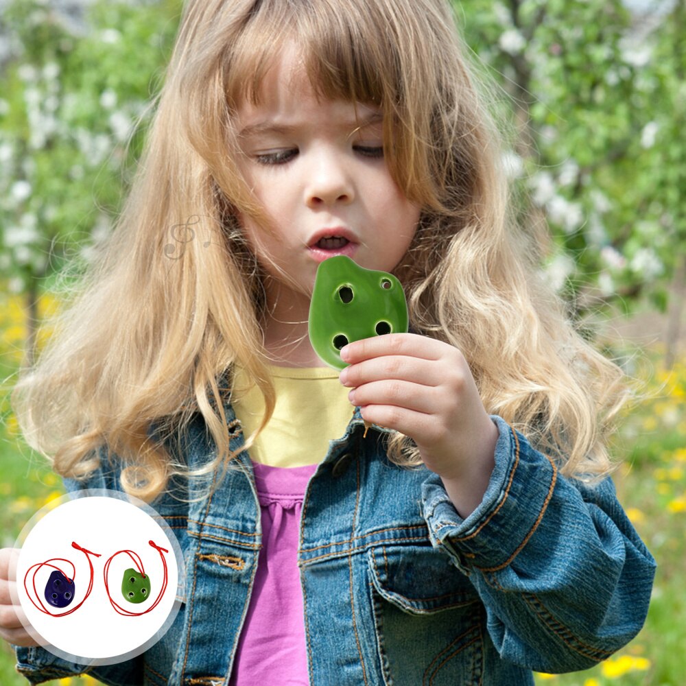 2 Pcs 6 Hole Ocarina Voor Kinderen Beginner Hand Schilderen Alto Ocarina