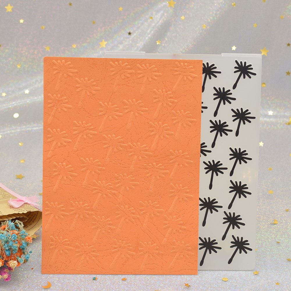 Dandelion Pattern 3D Flowers Embossing Folders for DIY Scrapbooking Paper Card Making Plastic Embossing Template Stencil