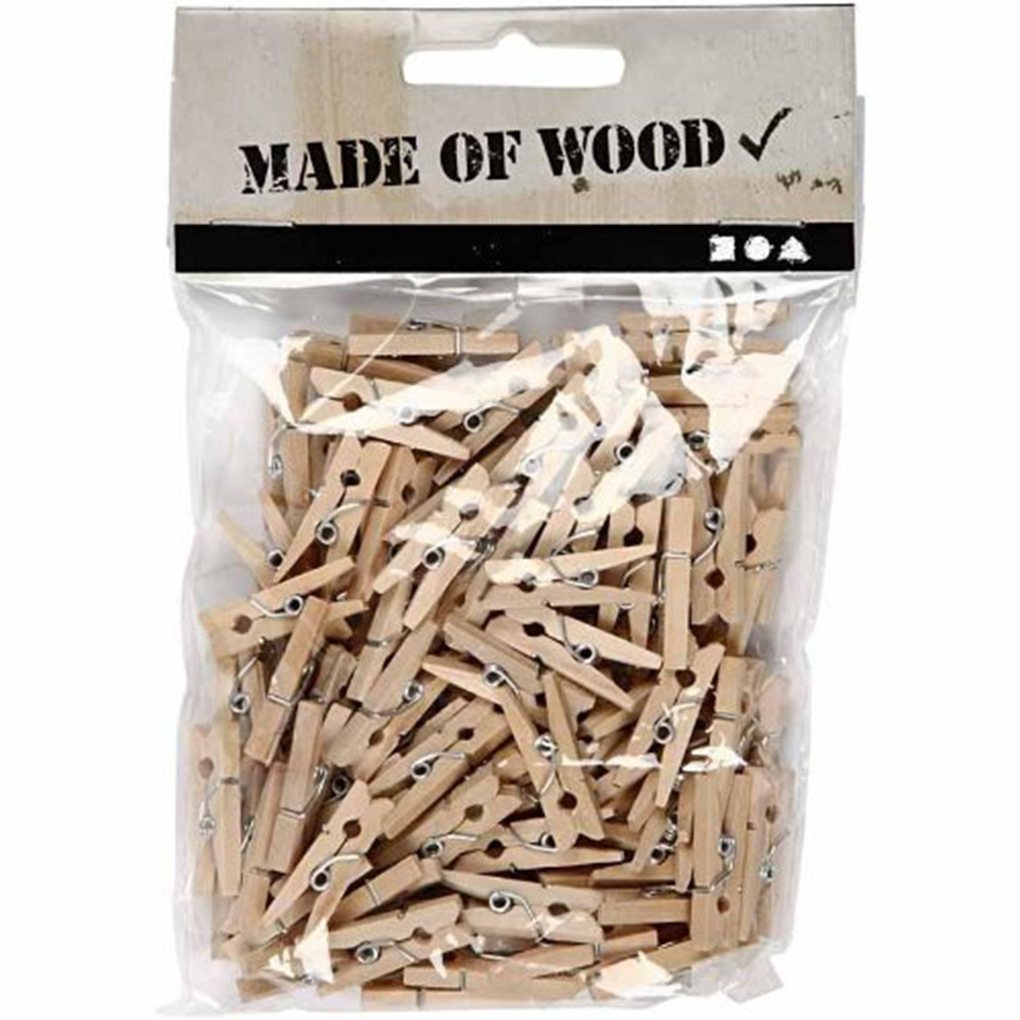 100 PCS Zeer Kleine Maat 25mm Mini Natuurlijke Houten Clips Voor Foto Clips Wasknijper Craft Decoratie Clips Pinnen