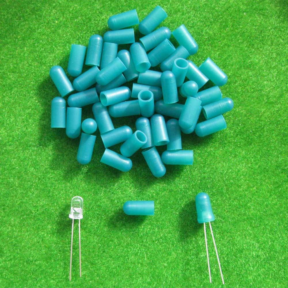 XPT02M 100 stks Geel/Rood/Wit/Blauw/Groen/Roze Rubber Caps/Covers voor 5mm Graankorrel Bollen LEDs NIEUW: Green