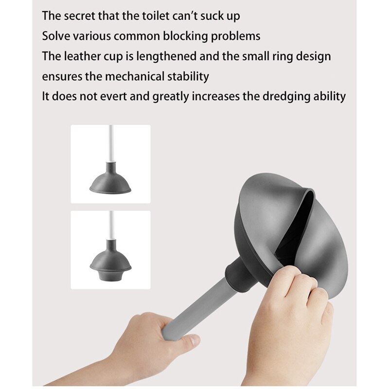 Toilet Plunger and Brush, Bowl Brush and Plunger Combo with Holder for Bathroom Cleaning, 2-In-1 Heavy Duty Plunger Set