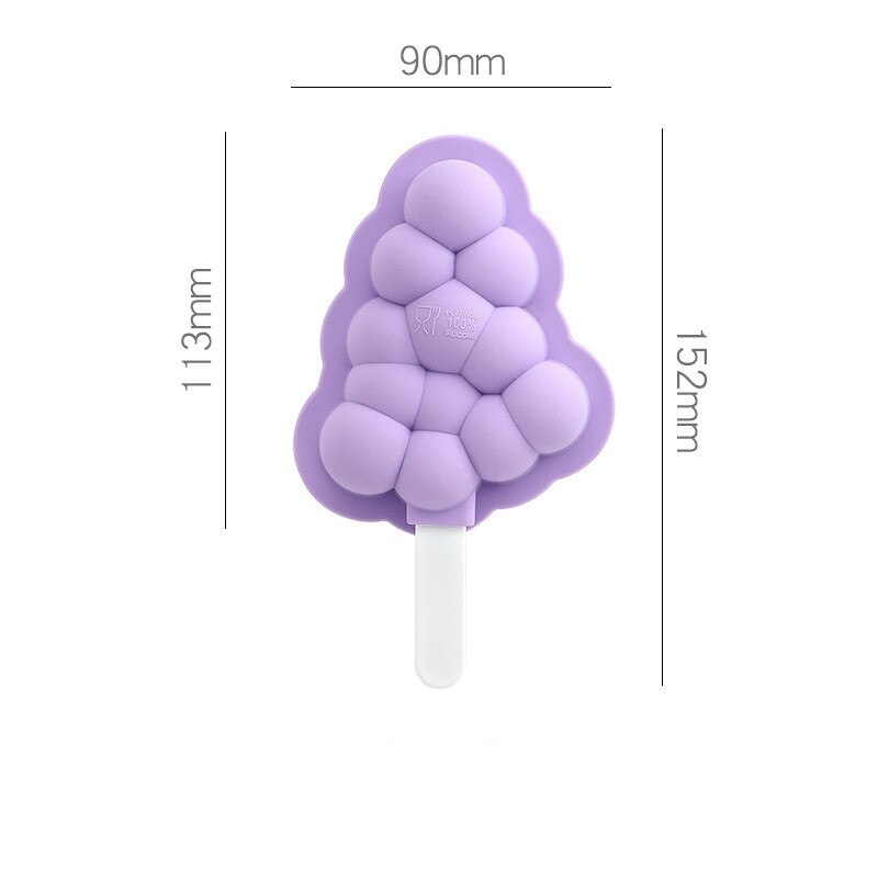Silicone Ice Cream Mold with Lid Healthy 3D Reusable Summer DIY Homemade Popsicle Chocolate Tray Baking Tool Kitchen Accessories: B