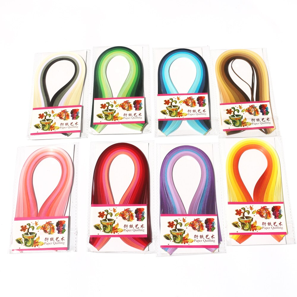 1000Pcs Strips Paper Quilling 39cm Long Mix Gradient Colors Handmade Papercraft DIY Craft