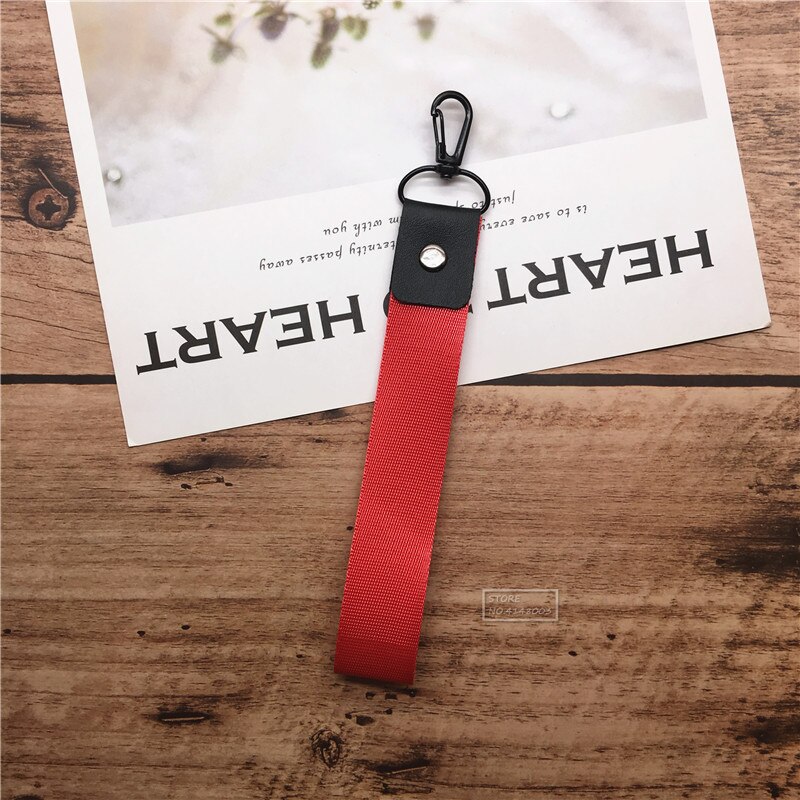 Cordão de cor sólida para chaves, alça de pescoço, correias para chaves, cartão de identificação, passagem para academia, celular, suporte usb, faça você mesmo, corda de pendurar: red short