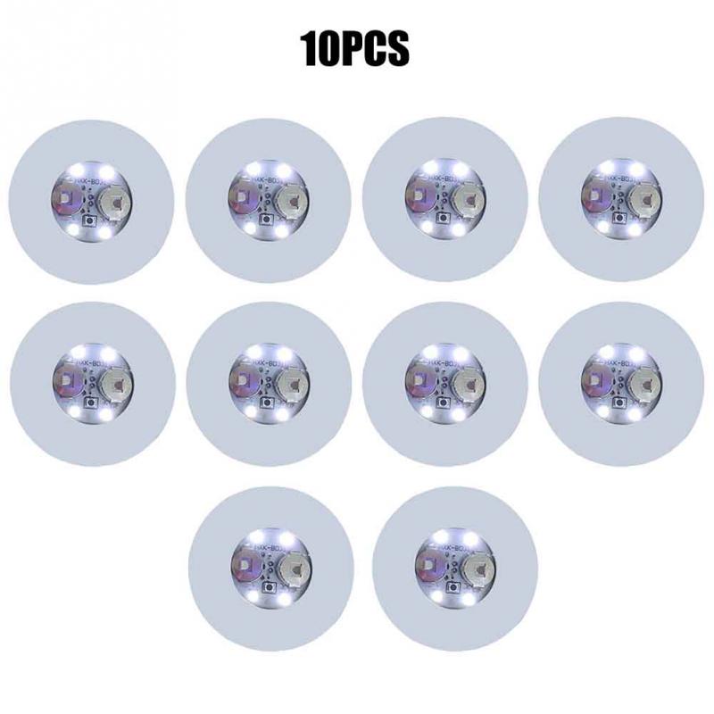 LED Coasters Foam 3 Modes 4 Lights Color Changing Battery Powered Flat Stable Core Board Slightly Cushioned Bar Nightclub Party: White 10pcs