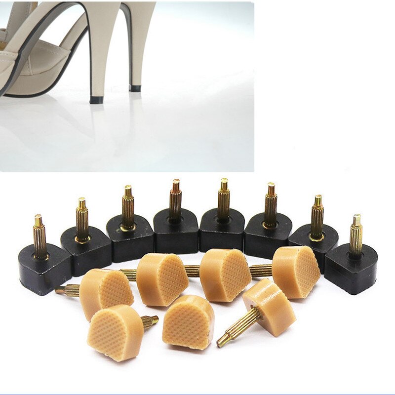 1 Pairs High Heel Repair Tips Pins for Women Shoes High Heel Tips Dowel Lifts Replacement Heel Stoppers Protect