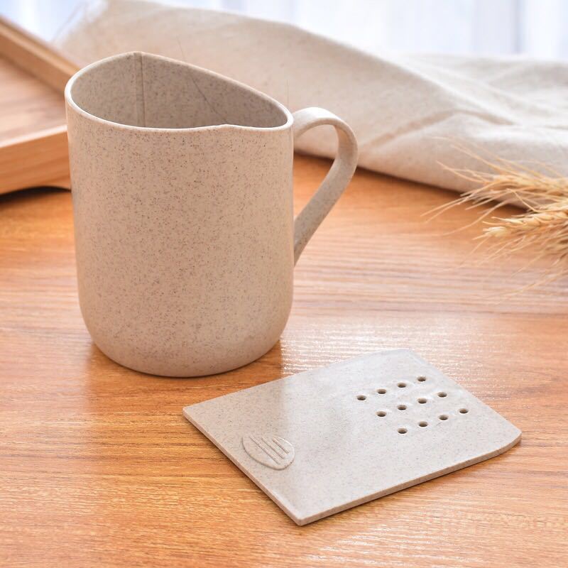 Pomysłowy filtr pszenica słoma kubek robić herbaty plastikowy kubek robić herbaty napiwek filiżanka starożytne chiny styl kubek biurowy z zaparzaczem 260ml