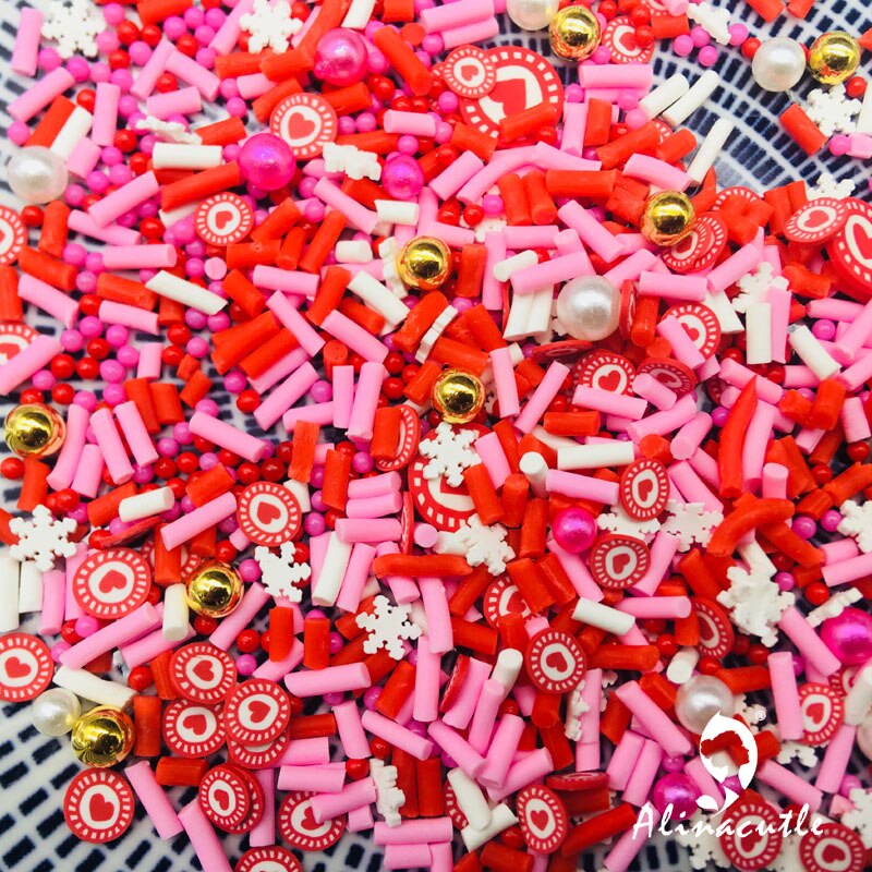 20G Kerst Halloween Plakjes Pailletten Levert Nagels Art Polymer Clear Clay Accessoires Diy Pailletten Plakboek Shakes: Heart