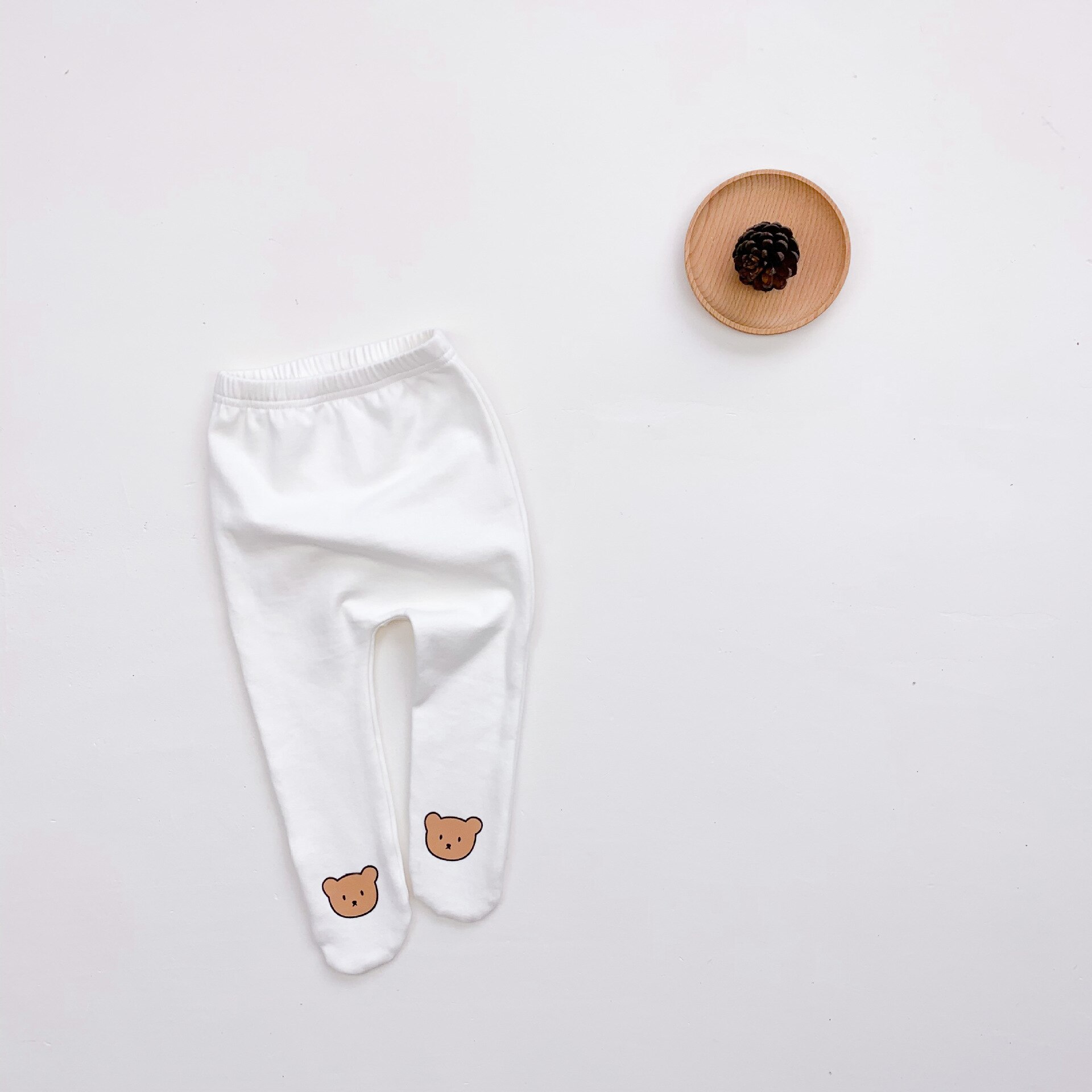 Outono inverno bebê recém-nascido meia-calça bonito dos desenhos animados urso impressão da criança meninas collants crianças meia para crianças roupas 0-24m: k3493white / 6 m