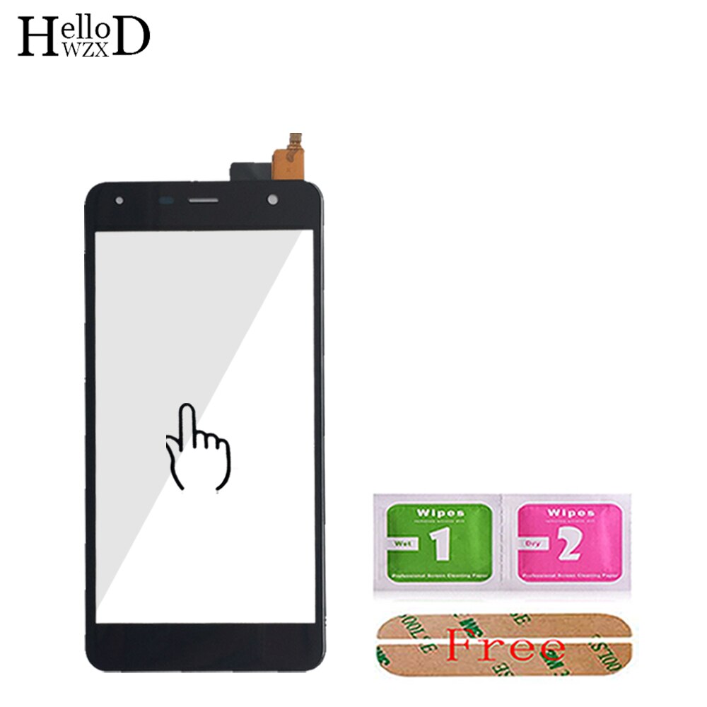Panel de pantalla táctil para FLY FS516 FS517 FS518 Panel de digitalizador de pantalla táctil de cristal frontal piezas de reparación 3M toallitas de pegamento