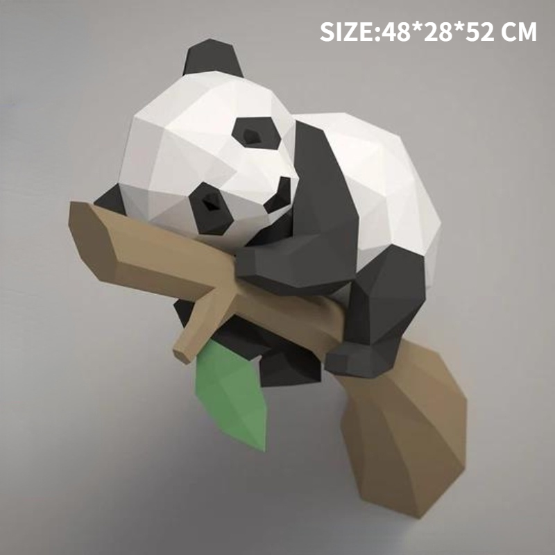 Panda Paper Model Art Sculpture Home Decor Hallway Party Wall Decorations Papercraft 3D DIY Puzzles Hand Made Toys Prop
