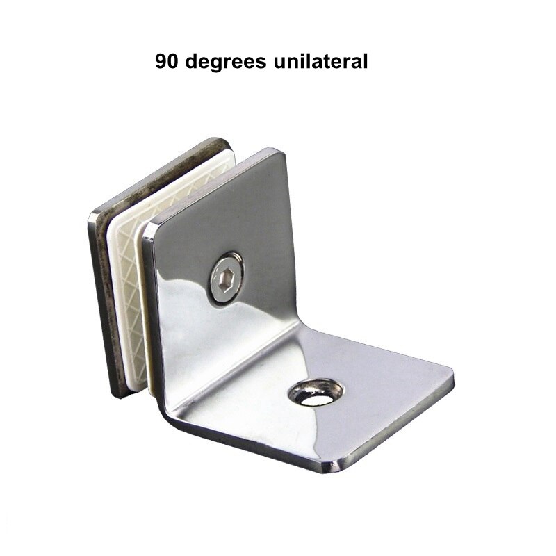 Stainless Steel Glass Clips Bracket Holder Heavy Duty Clam Shelf Clip Support Shower Room Mirror L-Camp Bathroom Clips