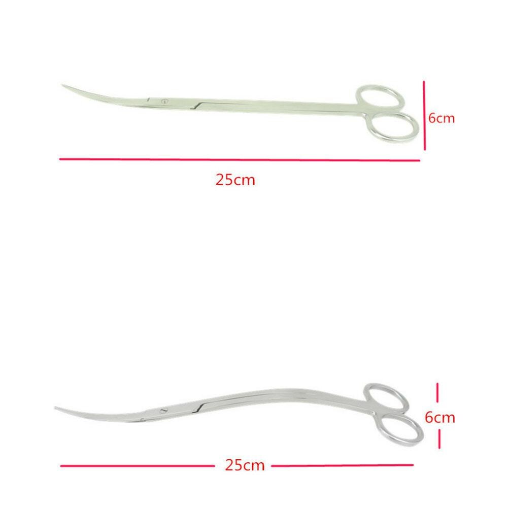 25cm akvariefisk akvarium saks akvatiske planterengøringsværktøjer tang saks lang rustfrit stål bølgesaks