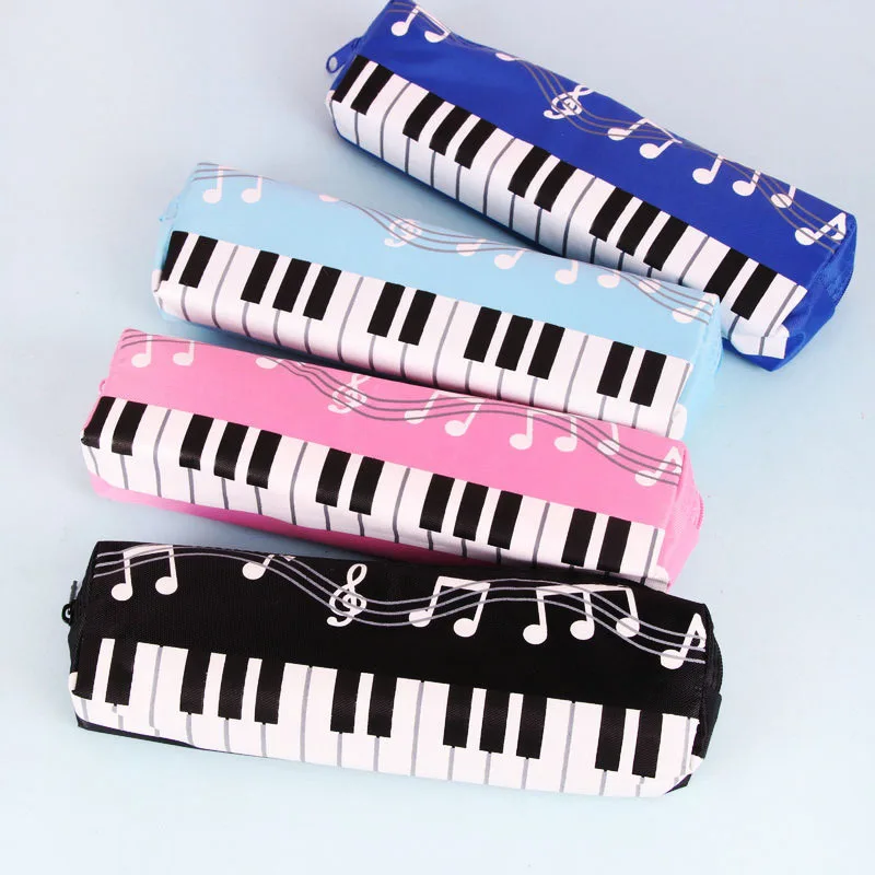 Astuccio per matite, spartiti musicali, note musicali, grande