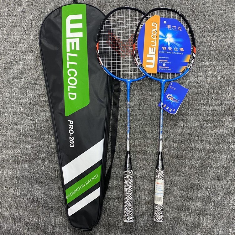 Badminton Racket Couple Titanium Alloy Split Racket Training Beginner Fitness Badminton Racket With Bags -40: 203 Blue