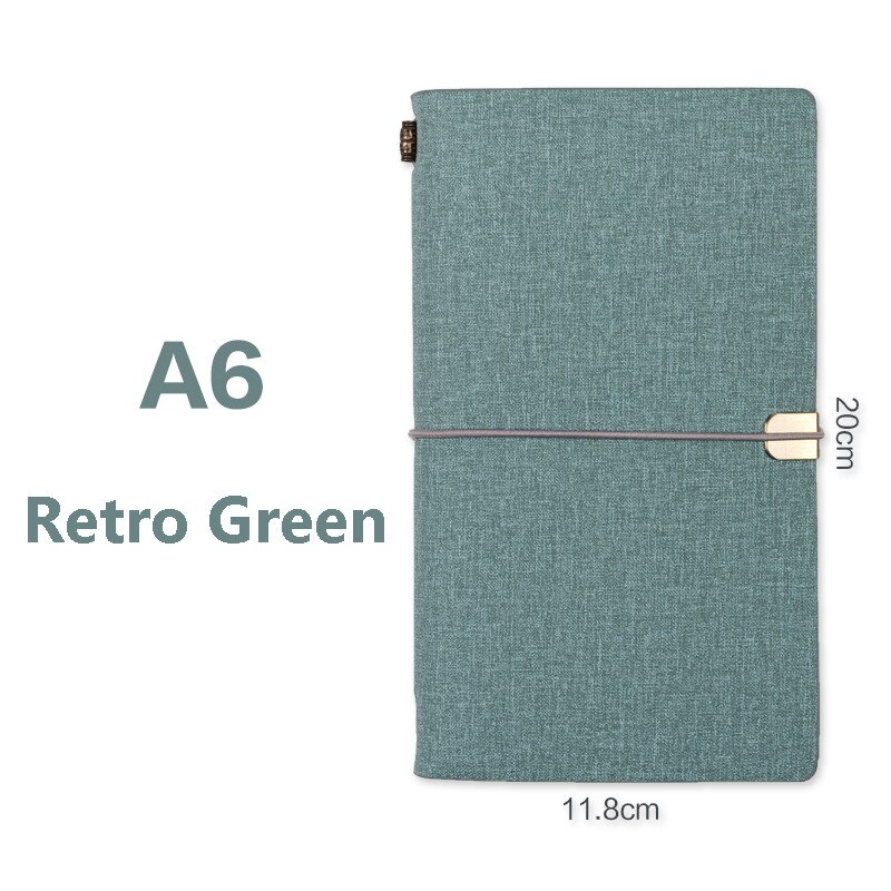 Faux Leather A6 Notebook Loose Leaf Paper Vintage Diary Travel Journal Sketchbook Planner Traveler's Notebooks School Stationery: Green