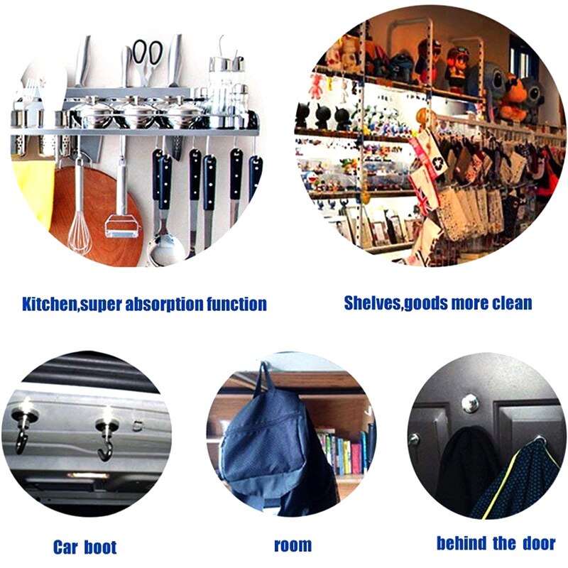 4pcs Magnetic Hooks Powerful Heavy Duty Neodymium Magnet Refrigerator Surfaces Not Scratch Support Magnetic Tool 34.5x12x12mm