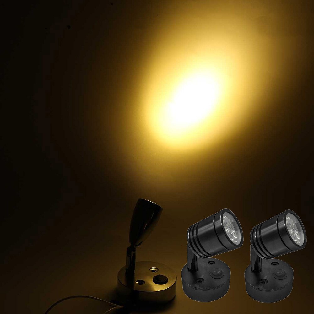 2x spots led pour liseuse, interrupteur, camping-car, caravane, bateau 12v camping-car, flexible: 2