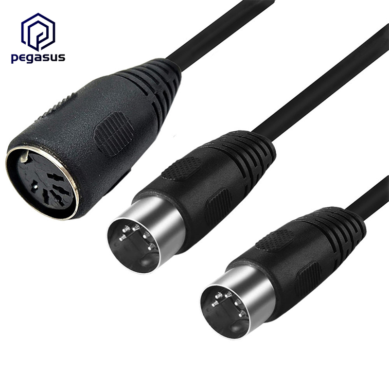 Midi Din 5Pin Splitter Y Adapter Female Naar 2Male Extension Audio Kabel 50Cm